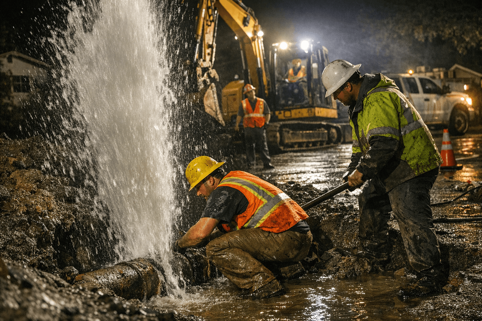 Emergency leak cuts water to all of Redway, crews make repairs
