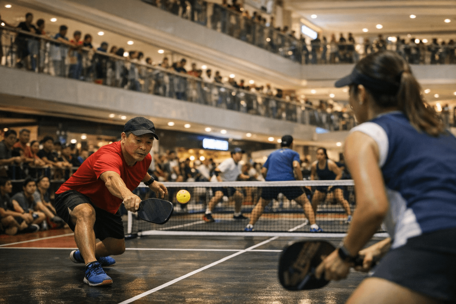 Singapore mall hosts first competitive pickleball court, draws 300 participants