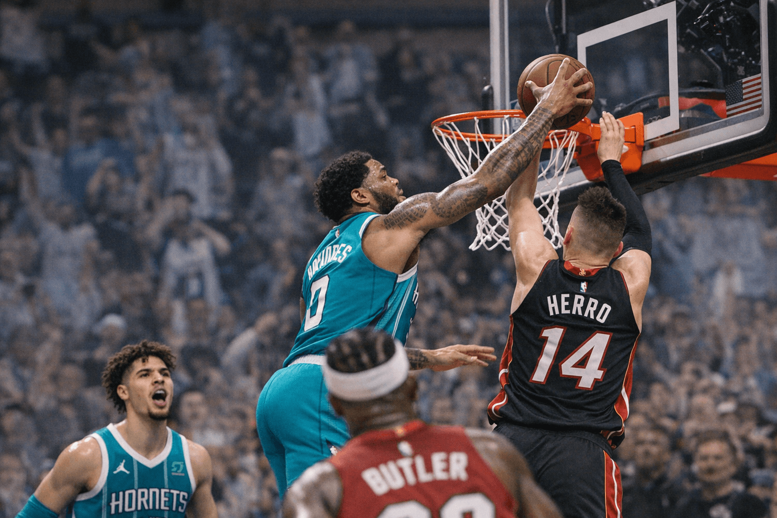 Hornets edge Heat 127-126 in overtime after frantic final seconds