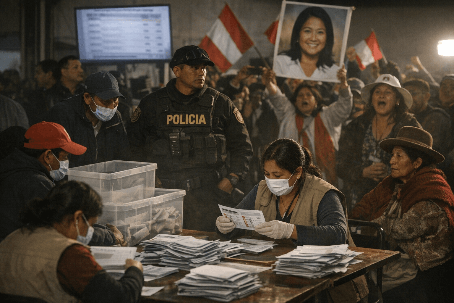 Peru election count drags on as Fujimori leads runoff race