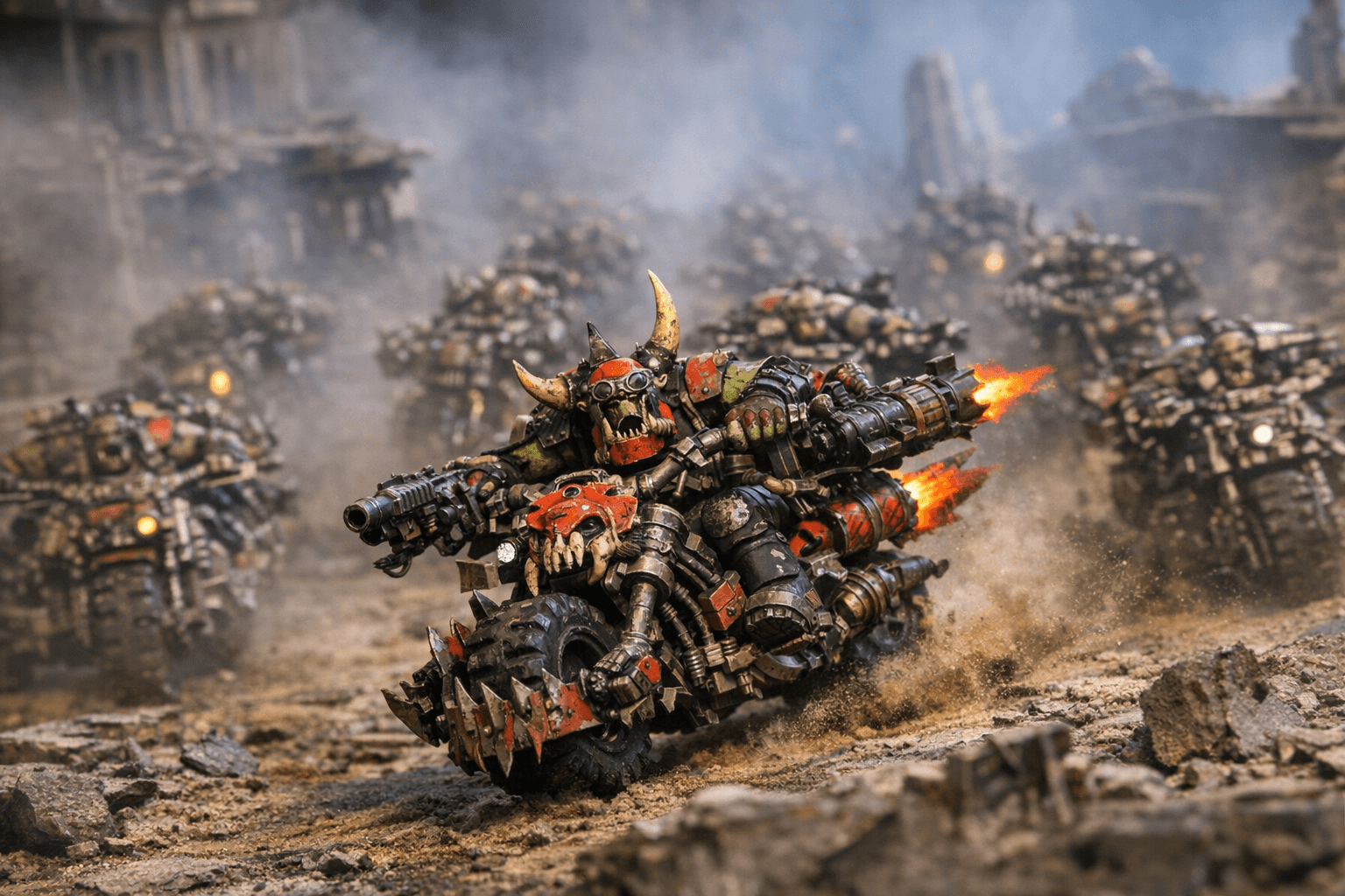 Wazdakka Gutsmek speeds into 40k with bike-heavy Ork army rules
