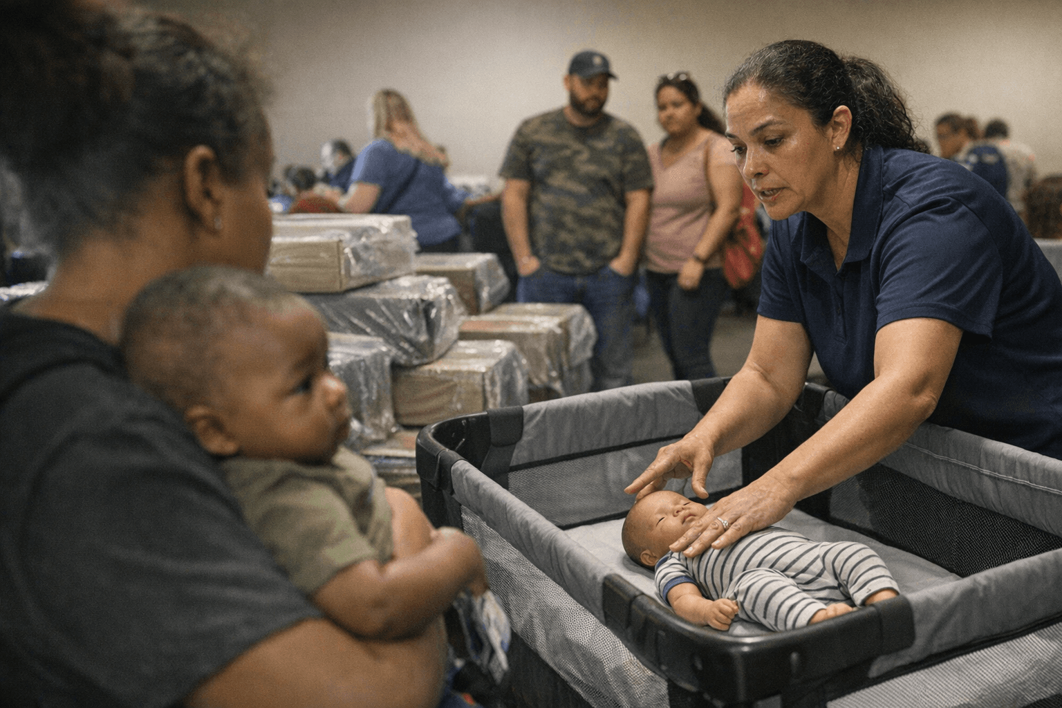 Sedgwick County baby shower pairs safe-sleep education with free cribs