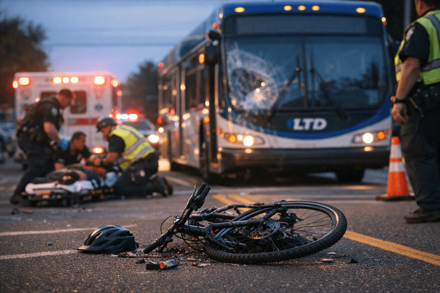 Bicyclist cited after crash with LTD bus on Garfield Street
