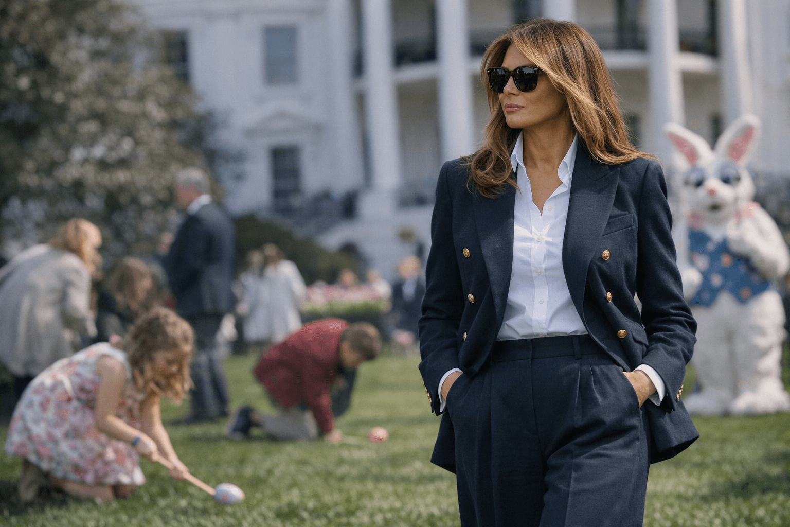 Melania Trump swaps dresses for tailored old-money Easter Egg Roll look