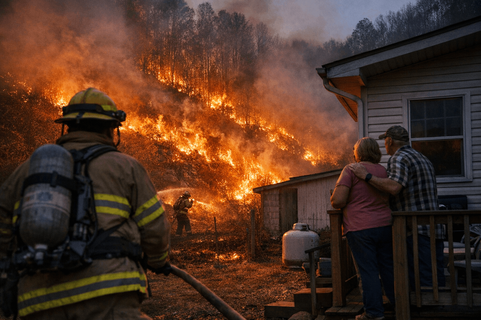 Perry County fire crews battle 13 wildfires as flames near Hazard home