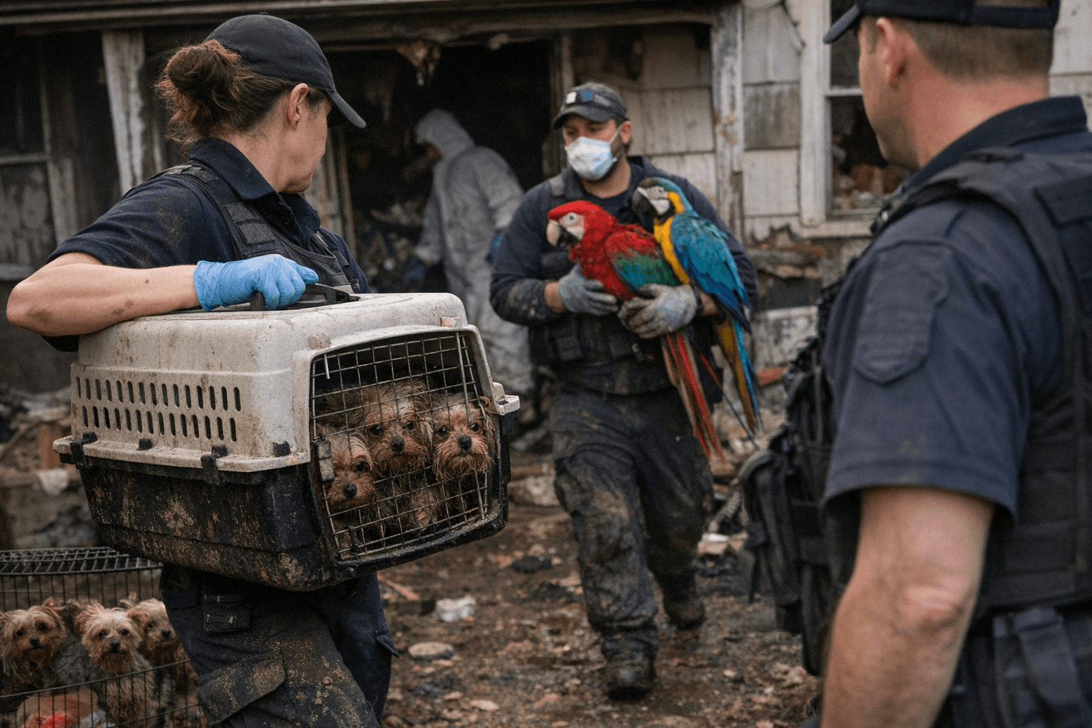Deerpark rescue removes 23 Yorkies, 2 macaws from condemned home