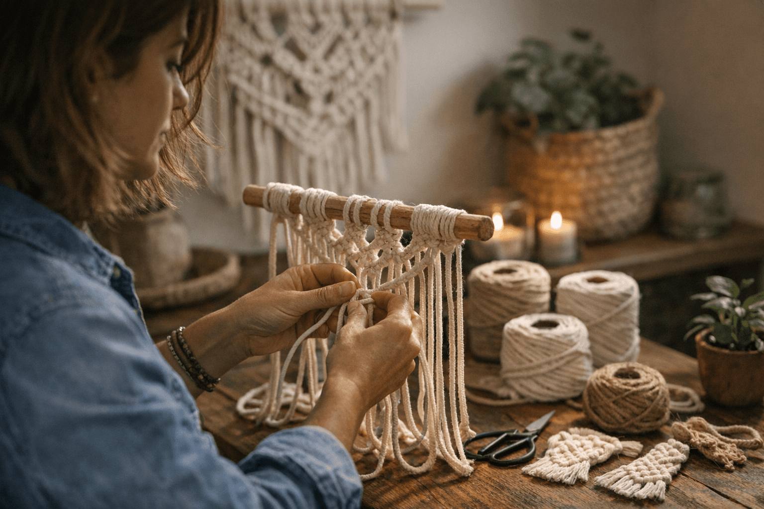 קשרי מקרמה בסיסיים: מדריך פרקטי למתחילים ולפרויקטים ביתיים