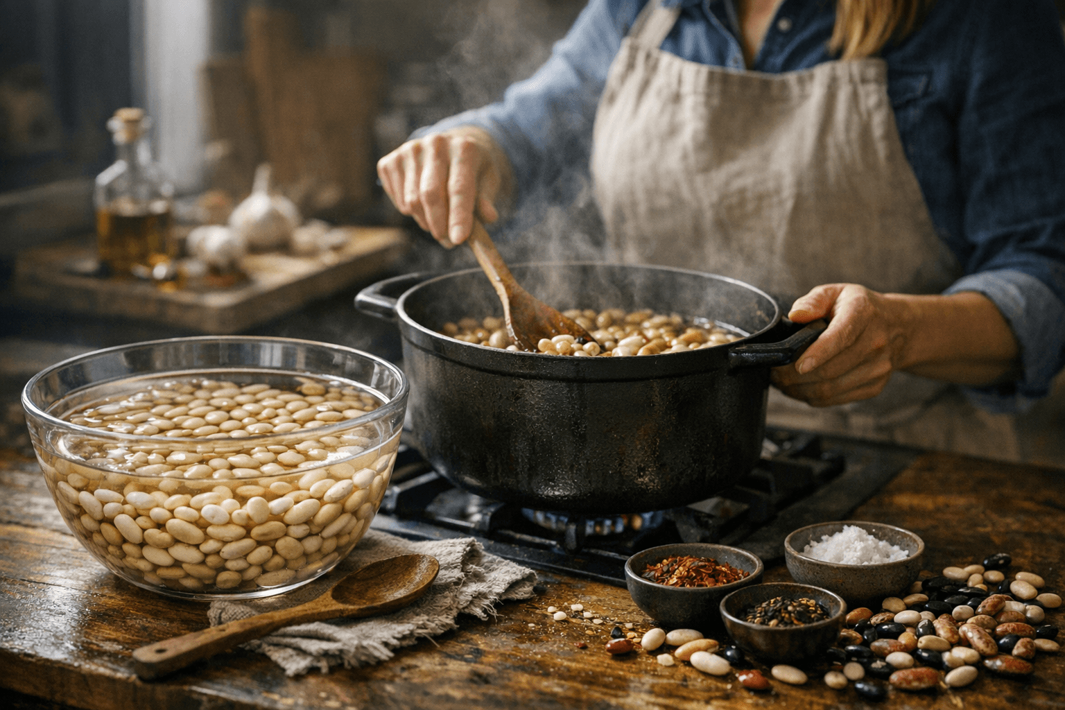 איך לבשל שעועית יבשה: השריה, בישול ומרקם מושלם