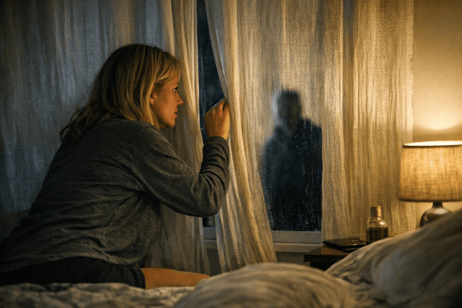 Woman secretly filmed through curtains says ordeal took over her life