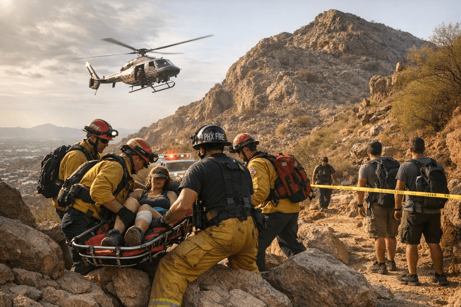 Phoenix firefighters conduct four Camelback Mountain rescues, close trails again
