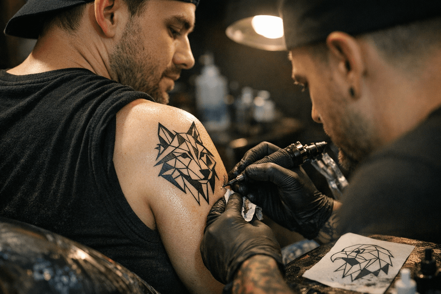 Geometric Animal Tattoos Capture Essence Through Clean, Timeless Lines