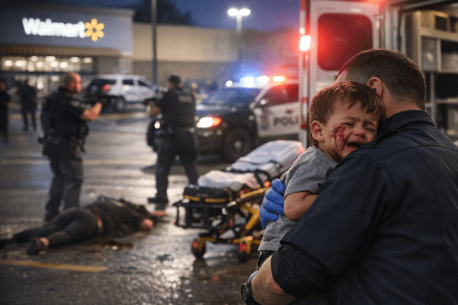 Police shoot woman after Walmart kidnapping and stabbing of child