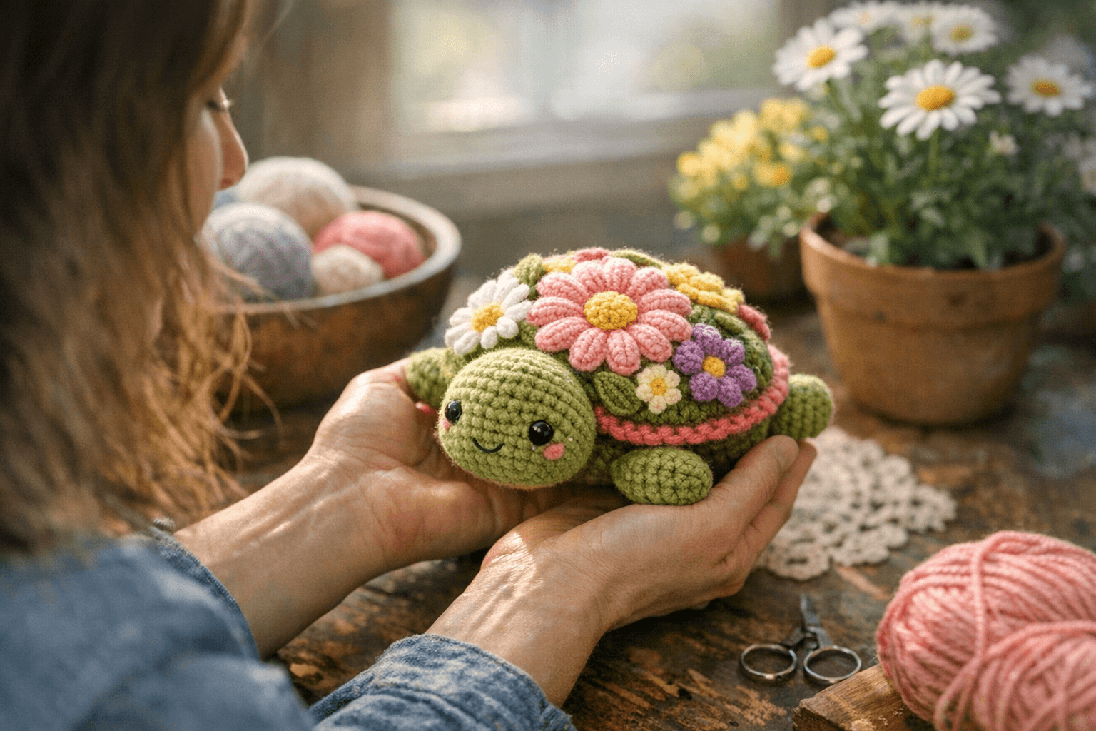 Flower Turtle Amigurumi Crochet Pattern Adds a Springtime Shell
