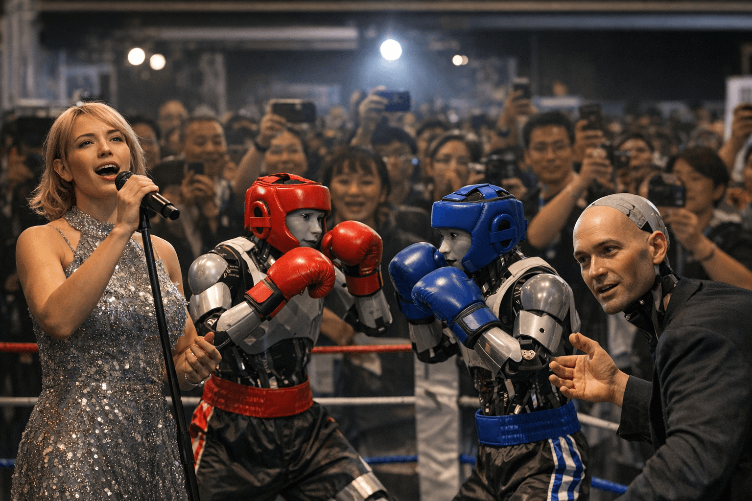 Humanoid robots sing, box and chat at Hong Kong tech exhibition