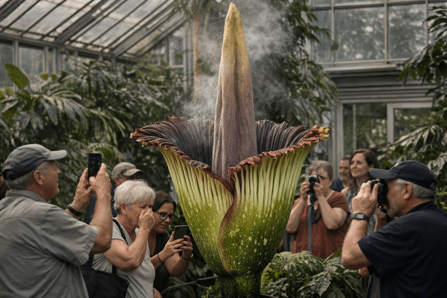 Rare corpse flower blooms again at Mount Holyoke, drawing crowds