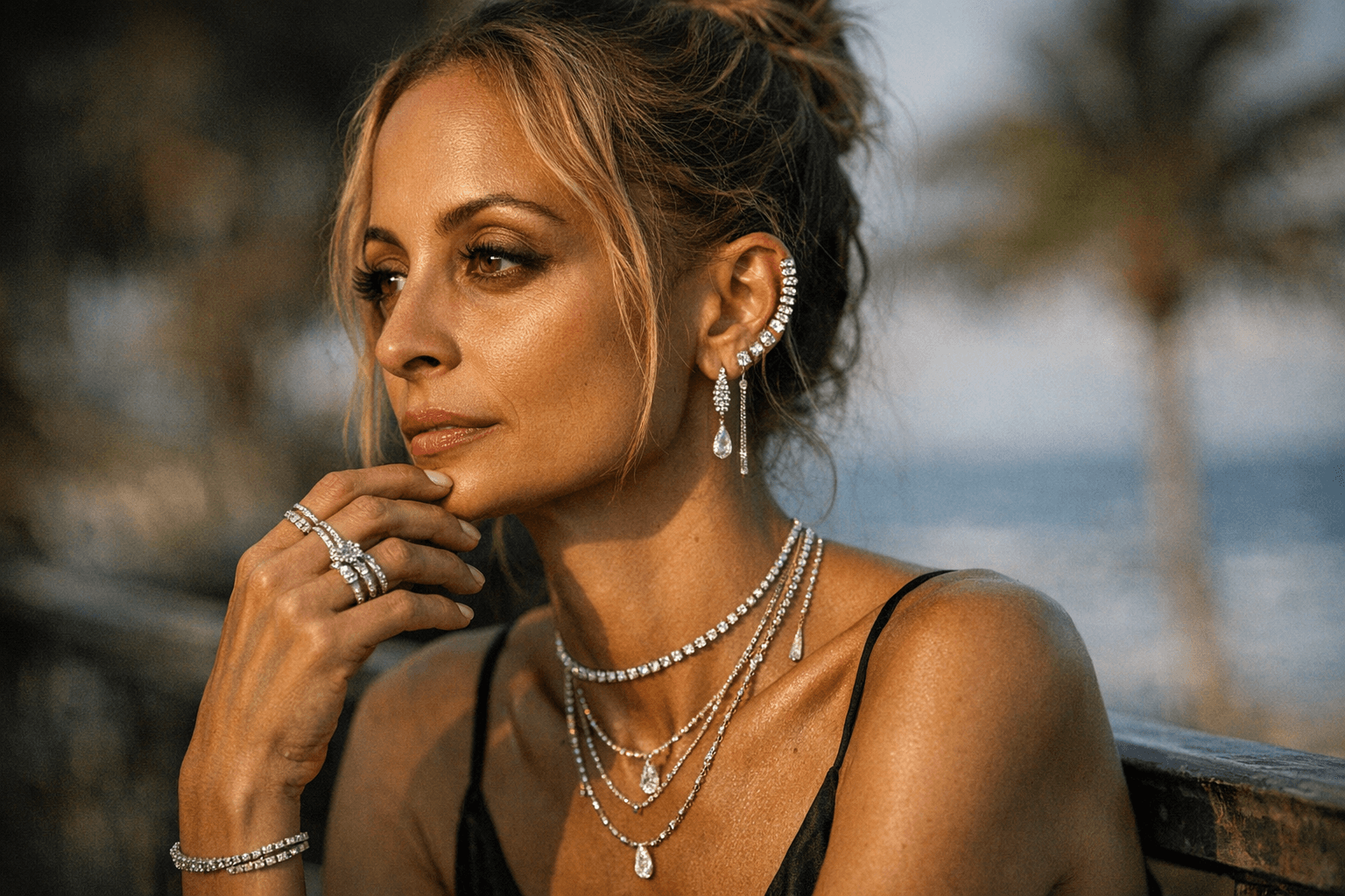 Nicole Richie Champions Layered Diamond Jewelry, House of Harlow Fine Pieces