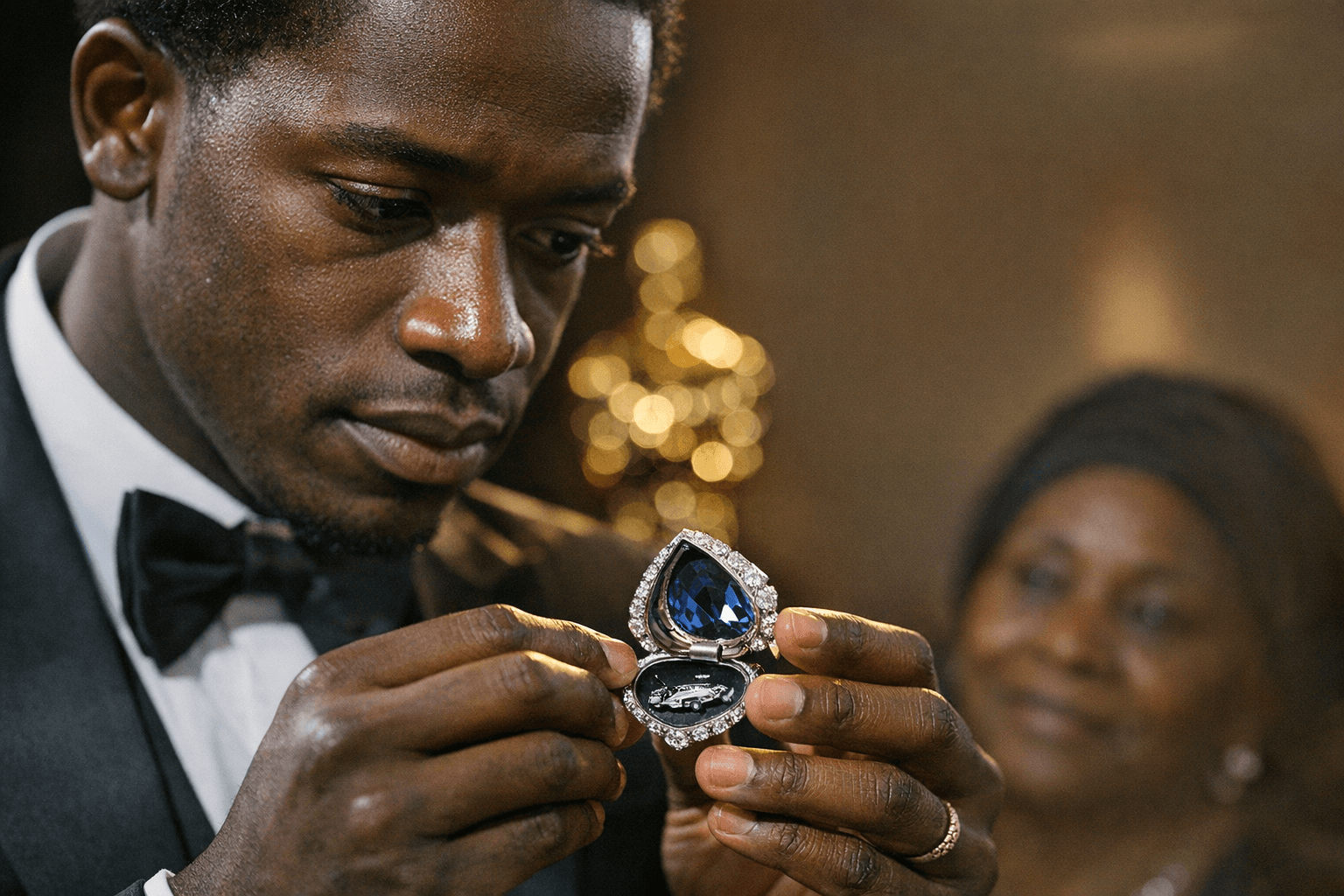 Damson Idris unveils bespoke Oscars brooch with hidden F1 engraving, tribute to his mother