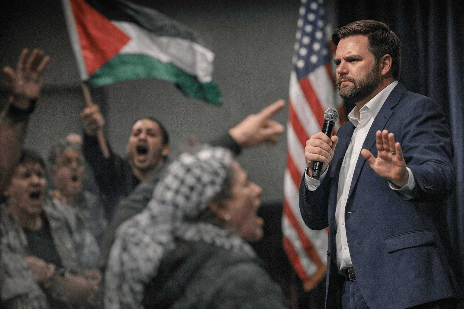 JD Vance Heckled at Georgia Event Over Gaza, Iran Policy