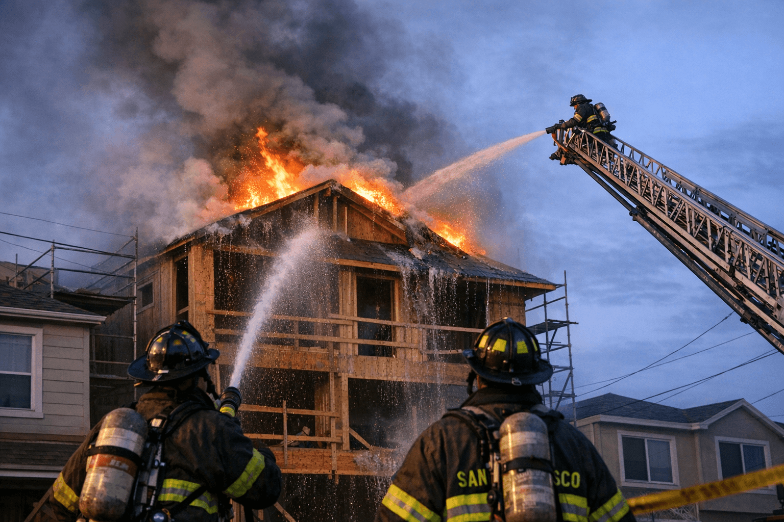 San Francisco Fire Contains Attic Blaze at Outer Sunset Construction Site