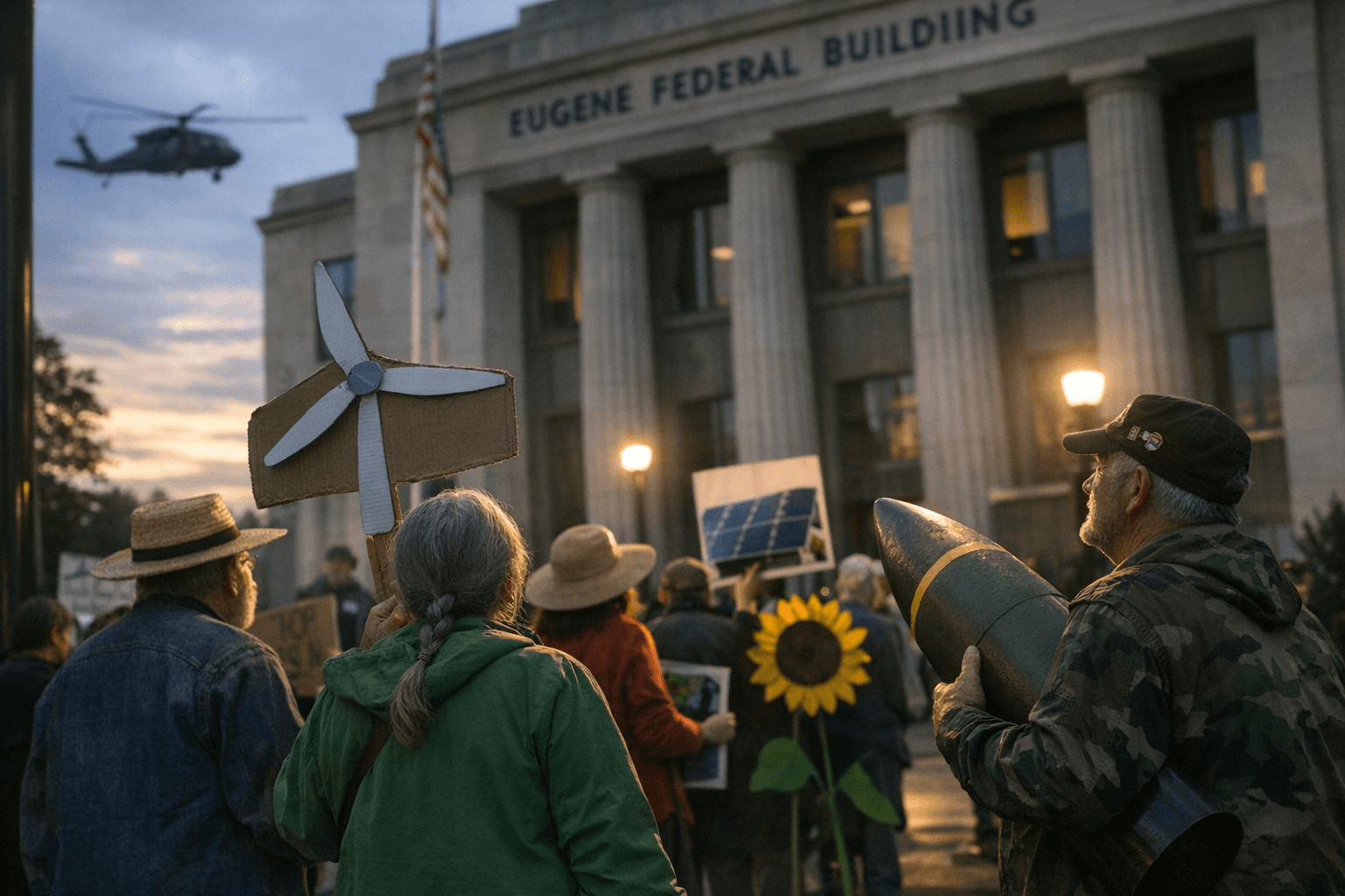 Tax Day protesters in Eugene demand less military spending, more green projects