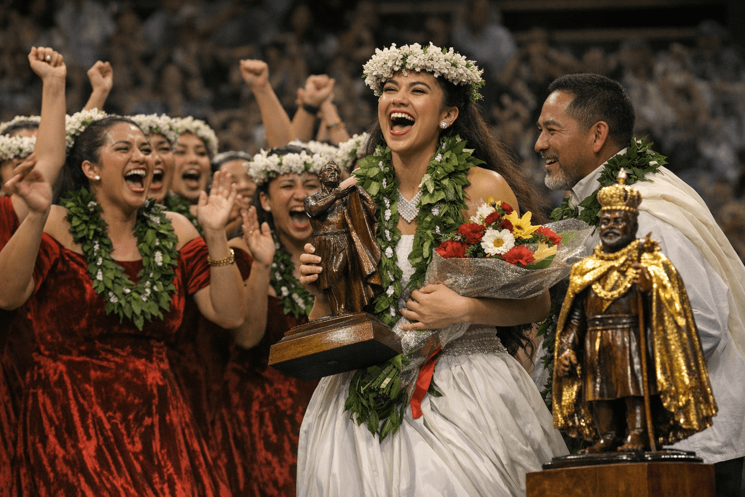 Hālau Hi‘iakaināmakalehua wins Merrie Monarch, Faith Paredes named Miss Aloha Hula