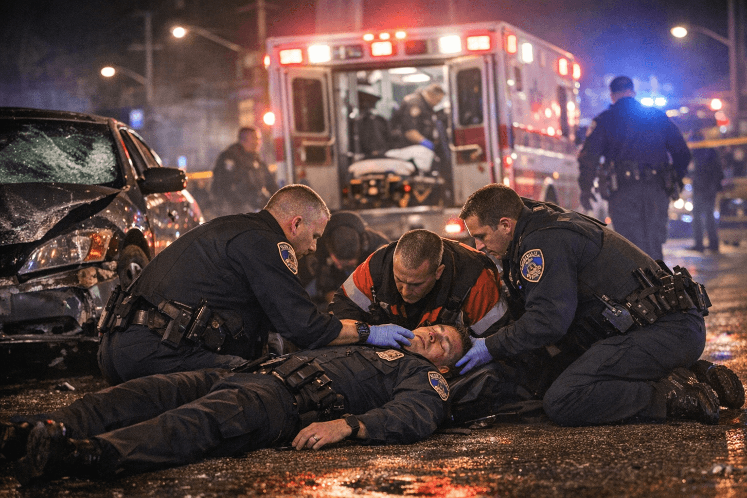 Baltimore officer hospitalized after car strikes him during robbery chase