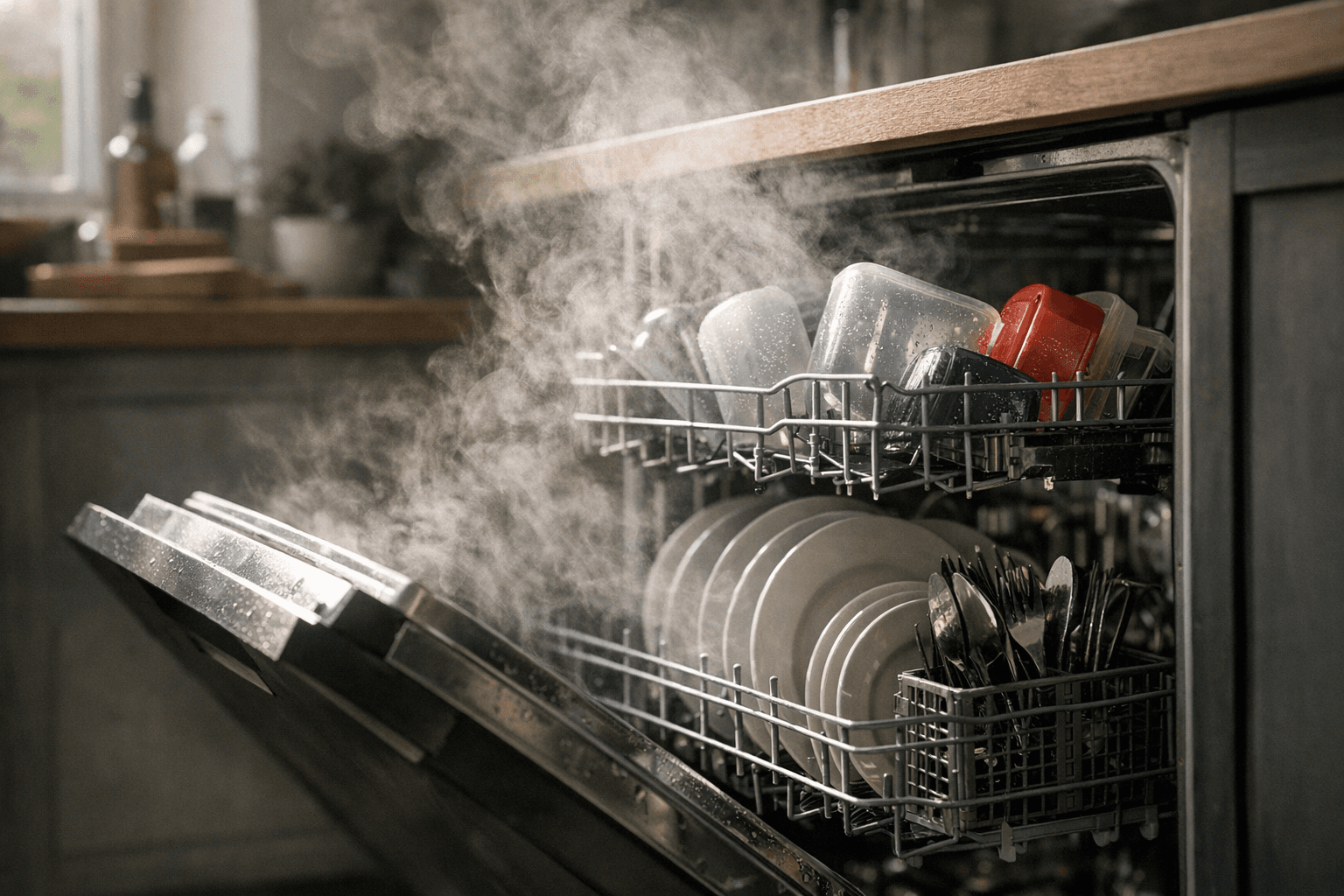 ייבוש מדיחים אוטומטי: איך לפתיחת דלת יש השפעה על כלים יבשים