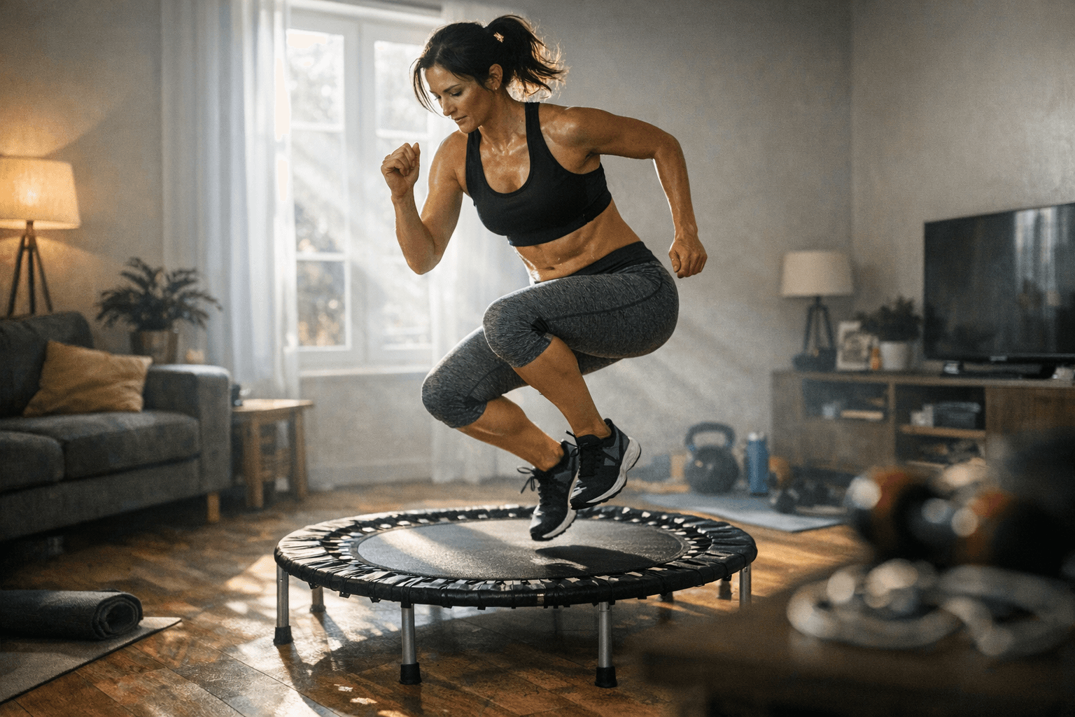 טרמפולינה ביתית: כך הופכים קפיצה קלה לאימון רציני בבית