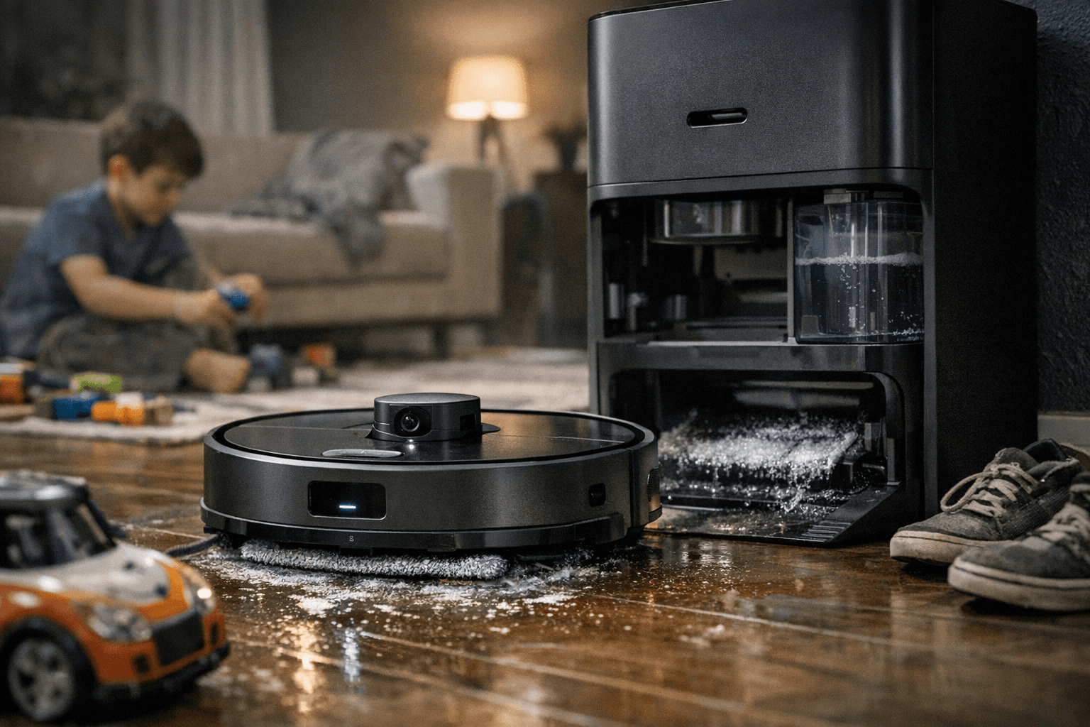שואב רובוטי חכם באמת: מצלמות, בינה מלאכותית ושטיפה מתקדמת לבית עמוס
