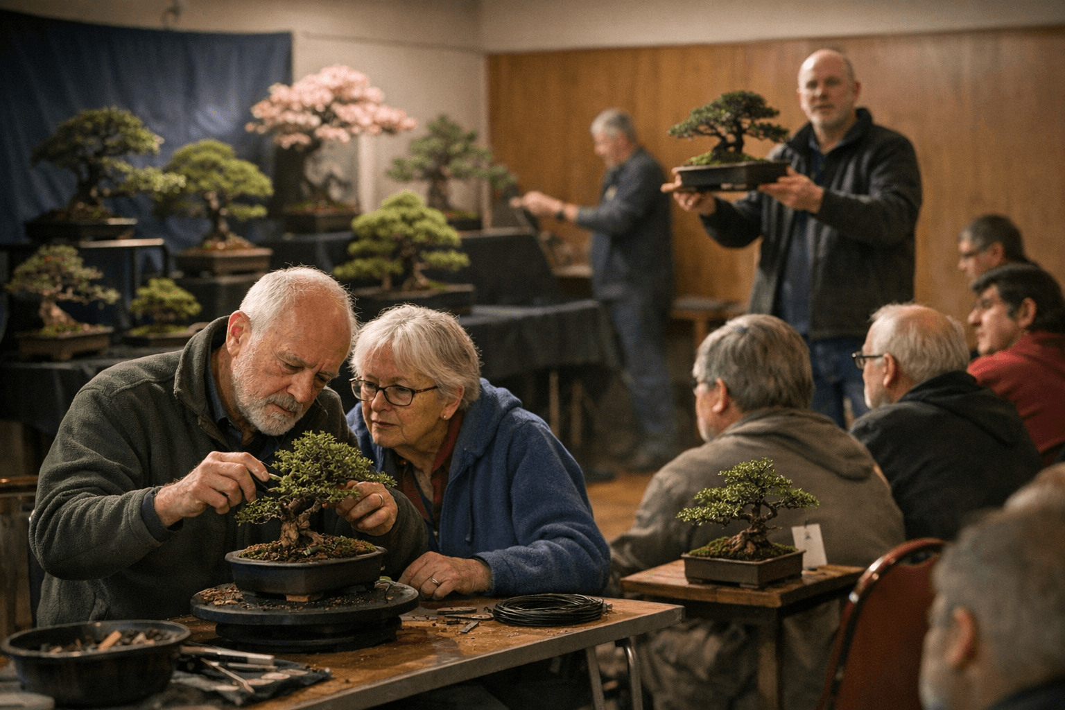 Redditch Bonsai Society blends workshops, tree auction, and spring displays