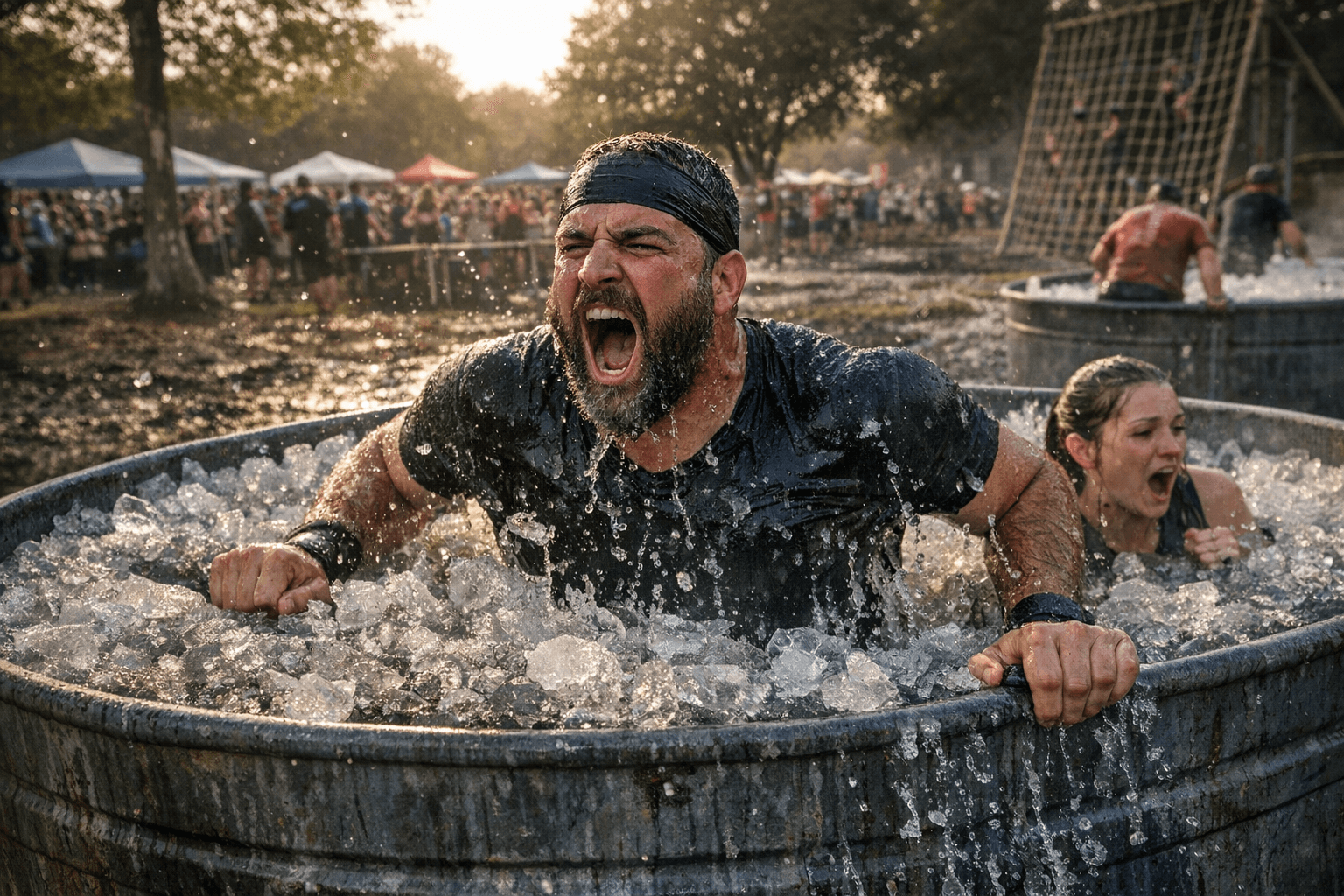 Texoma obstacle run ends with ice bath challenge in Lucy Park