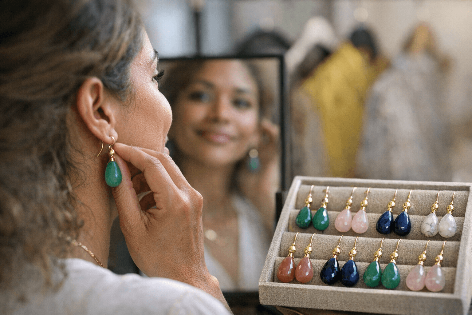 Walmart’s $14 natural-stone drop earrings deliver bold spring style