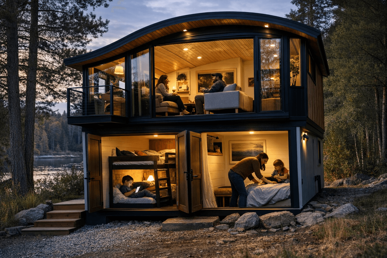 Onda Tiny House Flips the Layout, Bedrooms Below and Living Space Upstairs
