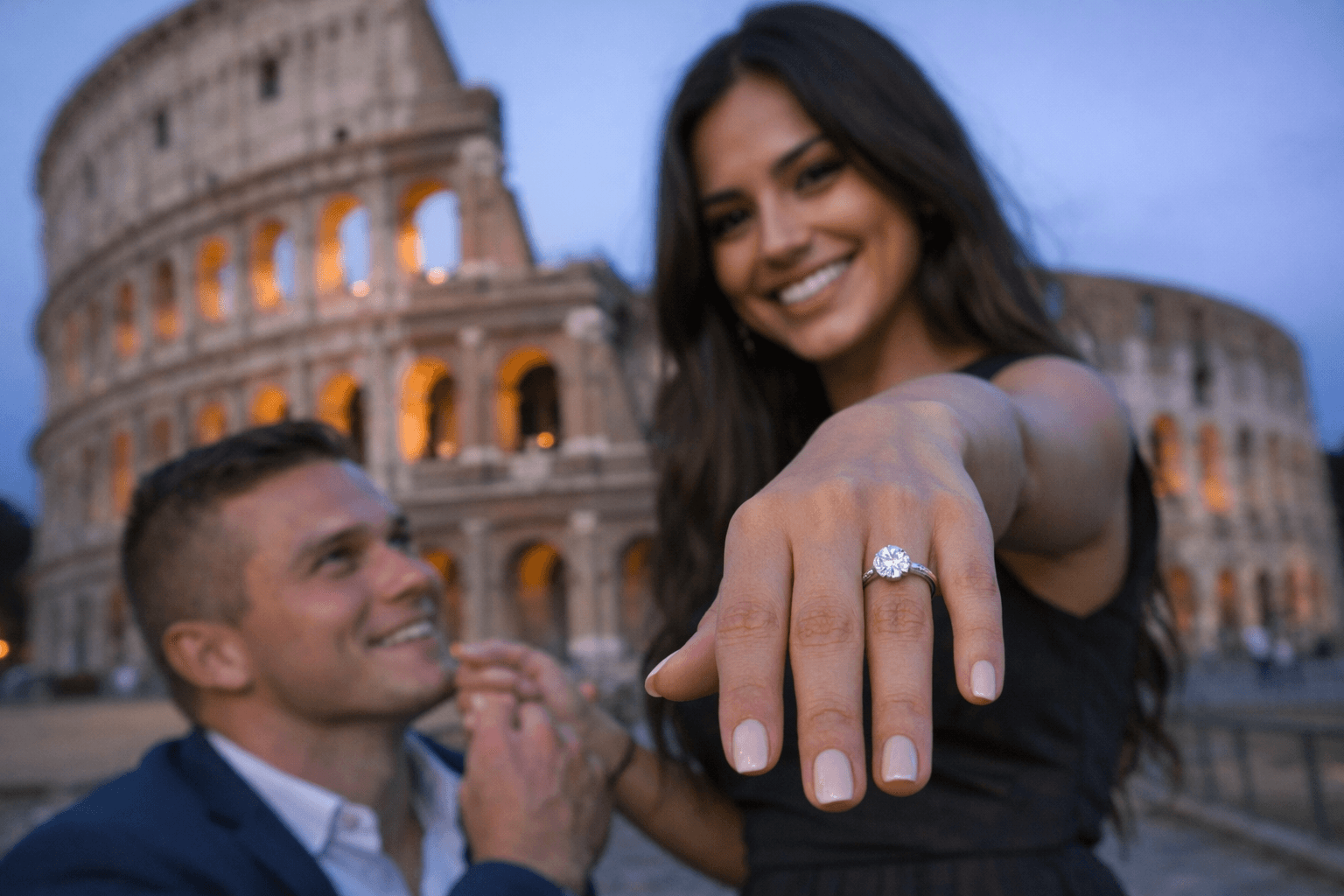 Madison Cawthorn proposes in Rome, Alisya Mata shows round diamond ring