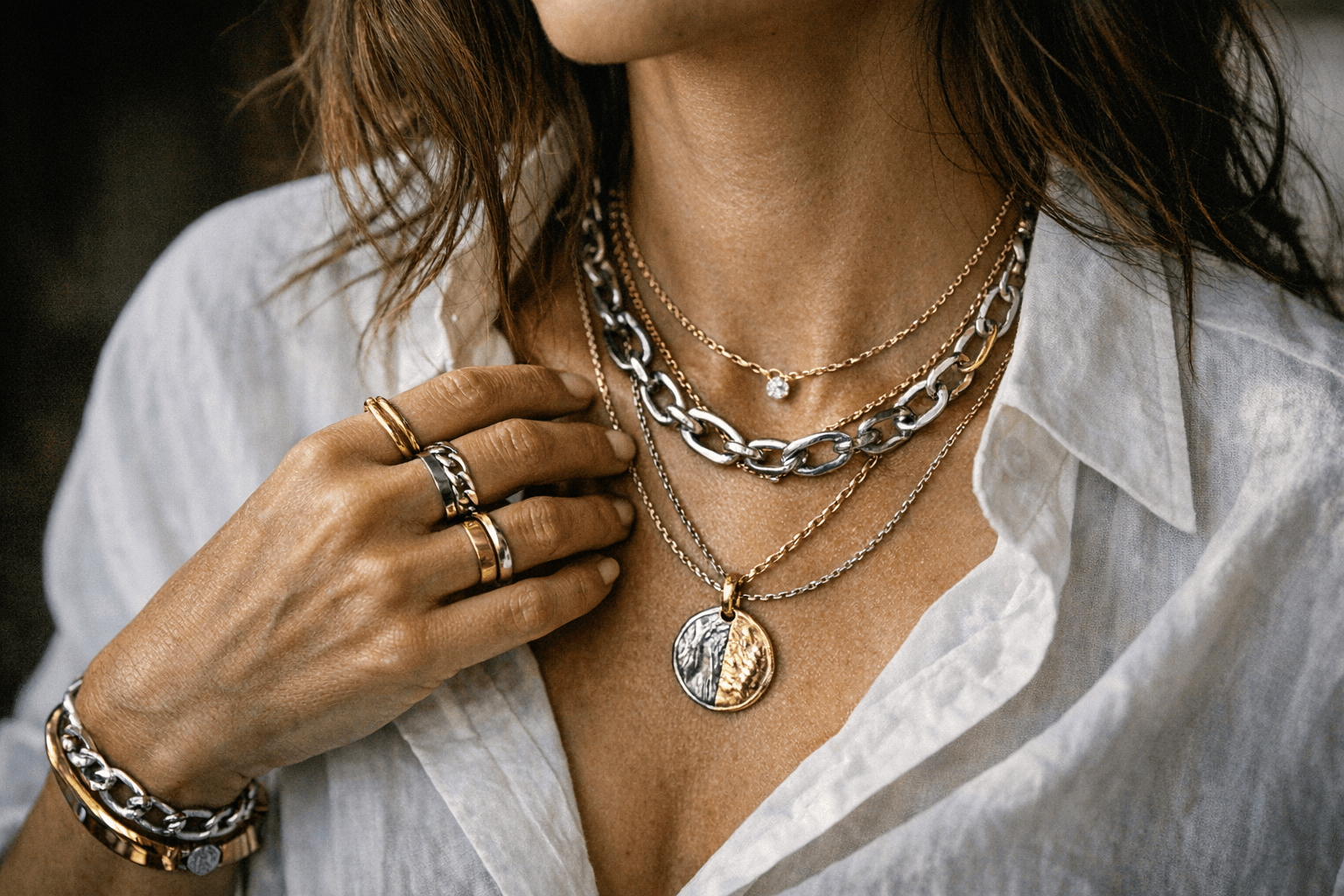 Mixed Metals Go Mainstream, Layered Jewelry Feels More Personal
