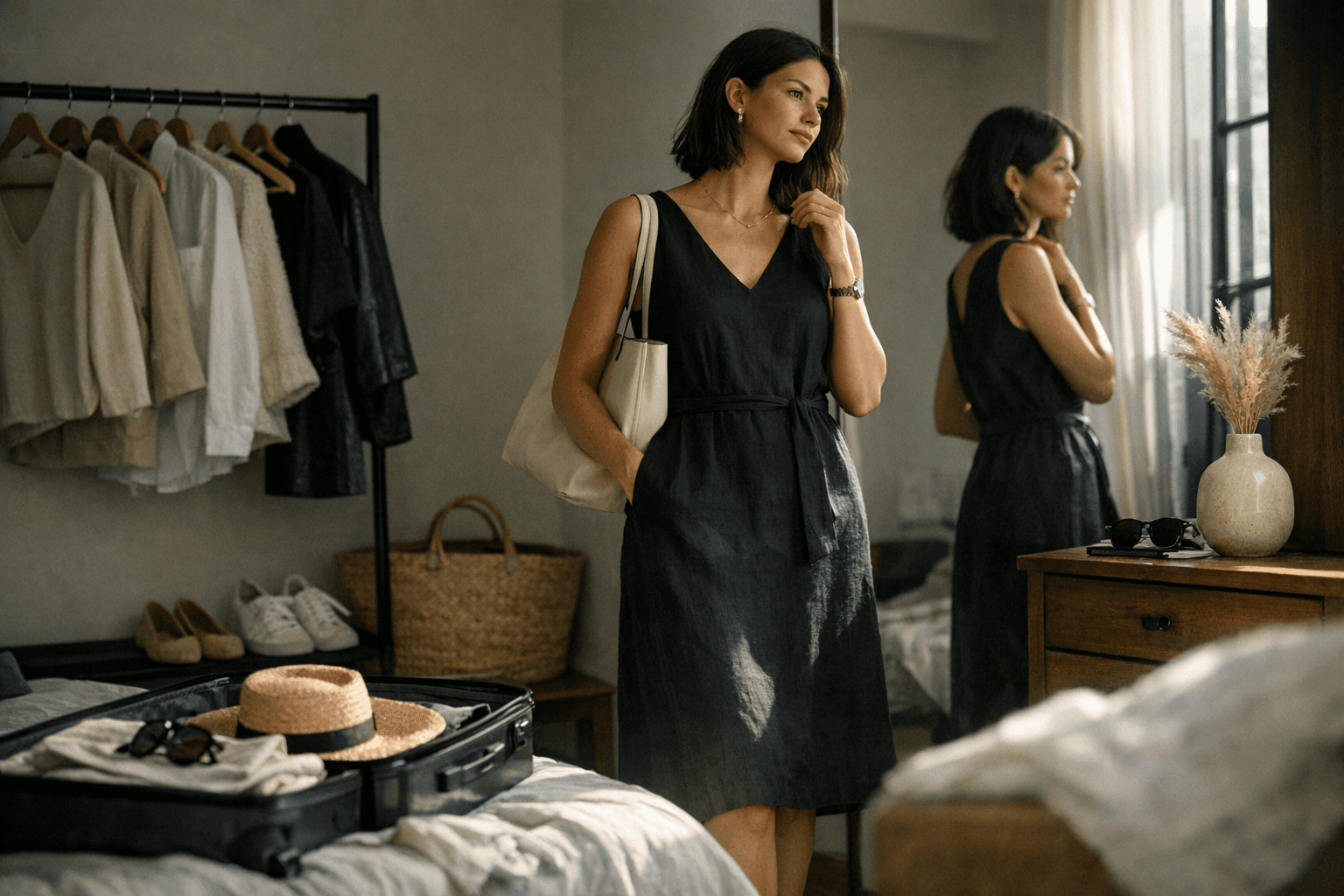 Uniqlo’s £39 spring dress anchors a minimalist capsule wardrobe edit