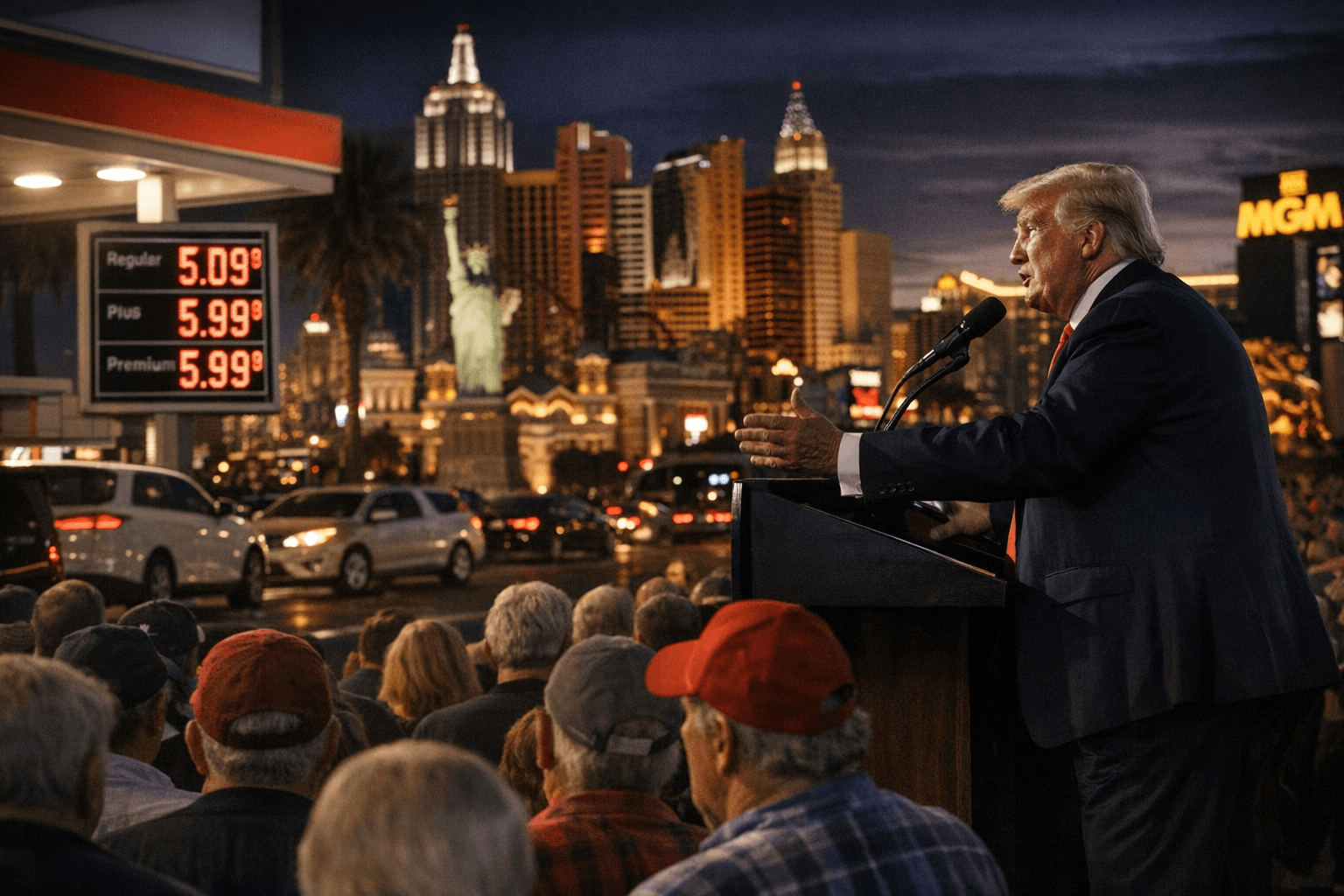 Trump to tout tax cuts in Las Vegas amid economic pain