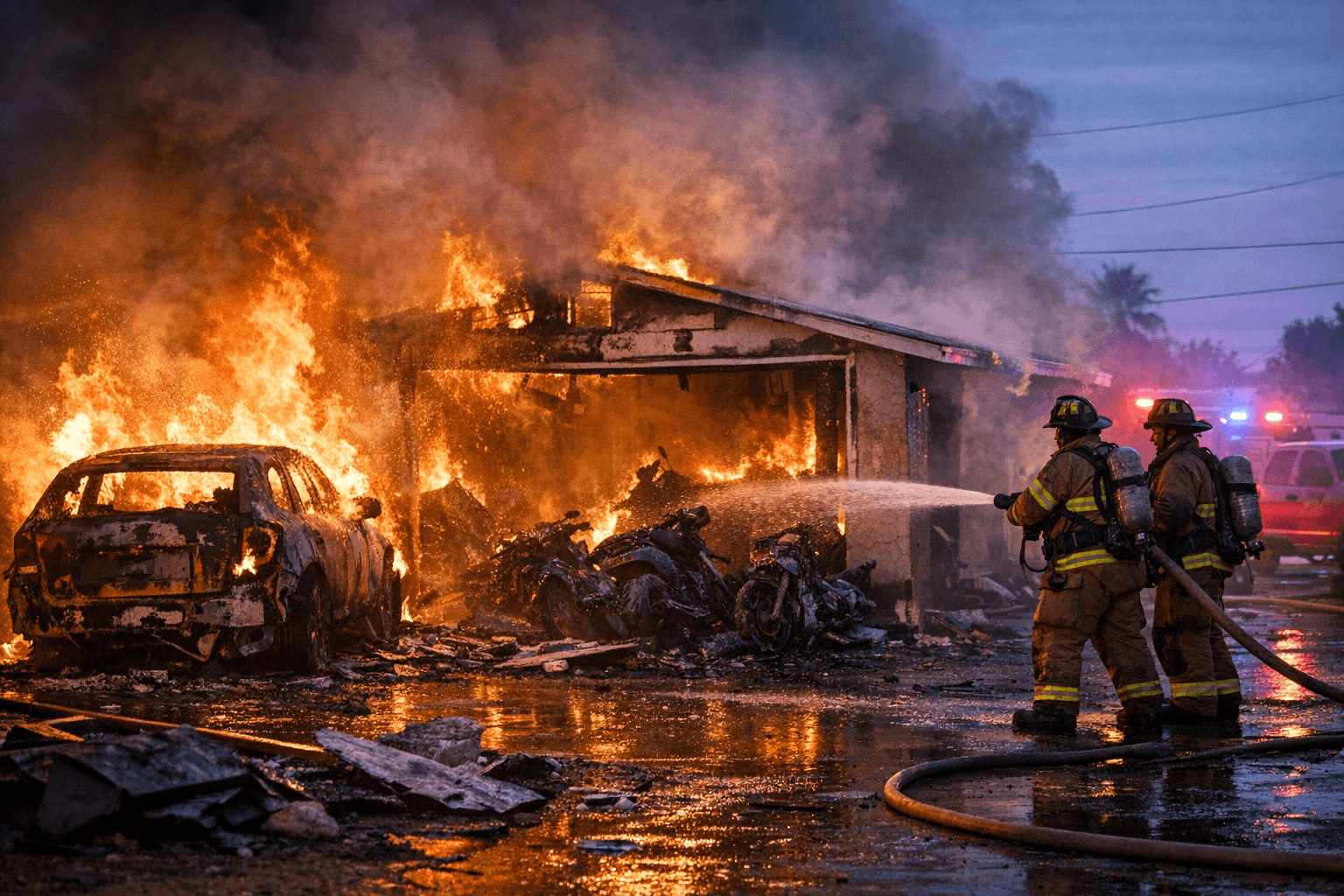 Gas Leak Sparks Vehicle Fire, Damages Garage in Yuma Neighborhood
