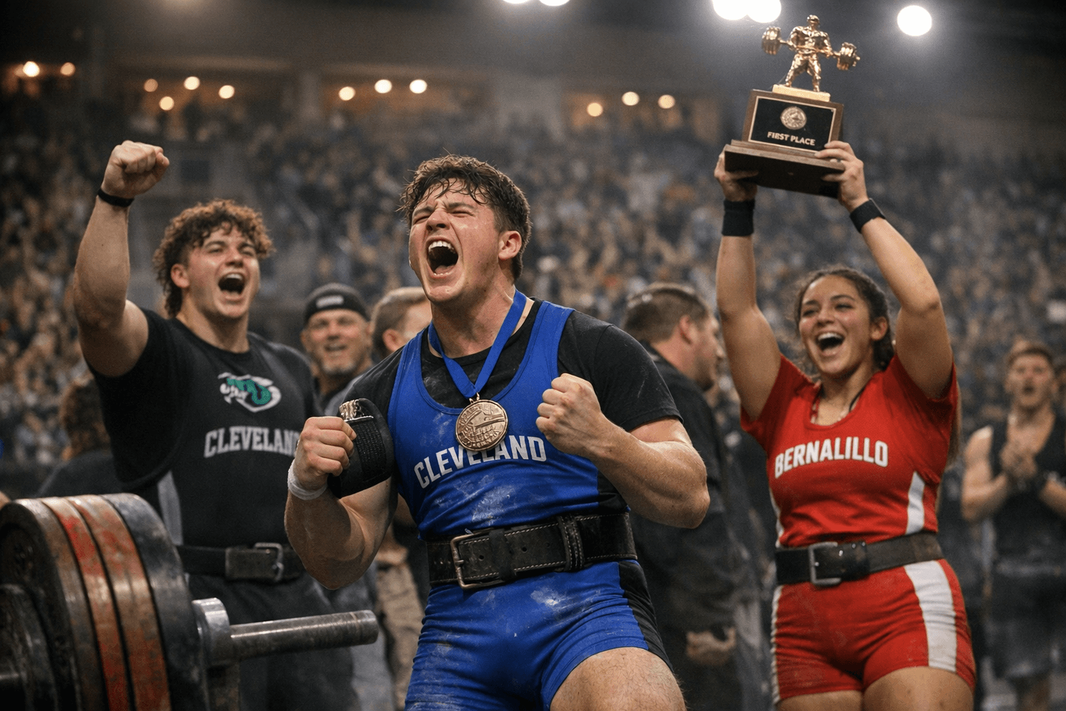 Sandoval County schools celebrate state powerlifting titles at Rio Rancho Events Center