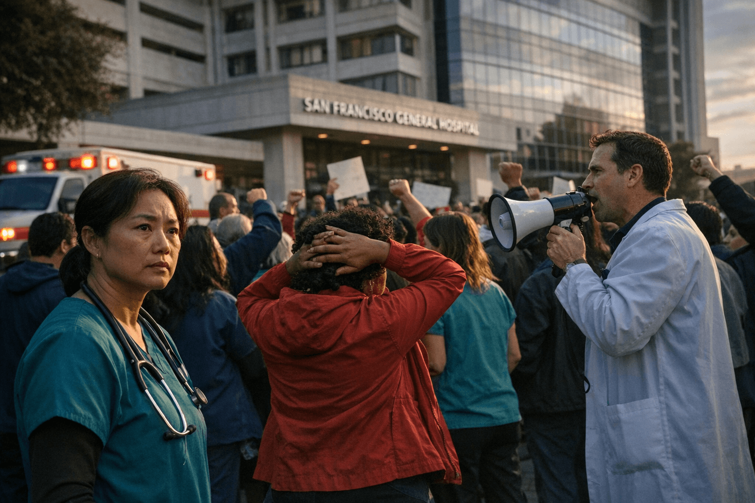 SF workers rally against layoffs, Prop D cuts at SF General Hospital