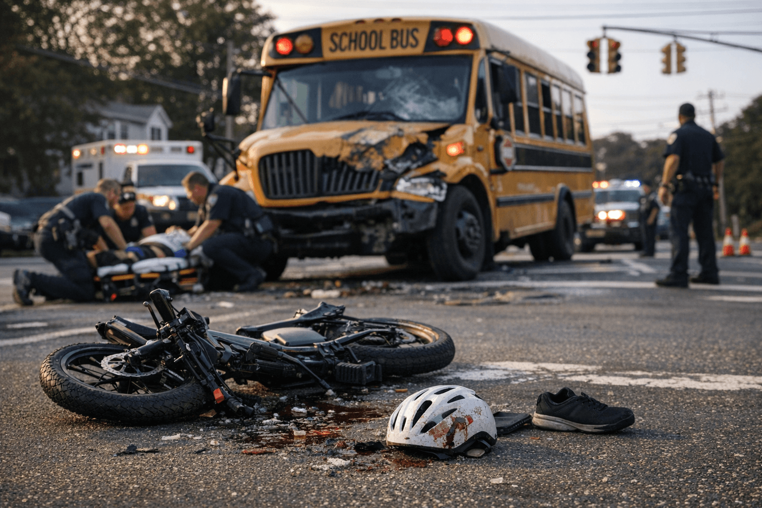 East Northport teen critically injured after e-bike hit by school minibus in Huntington