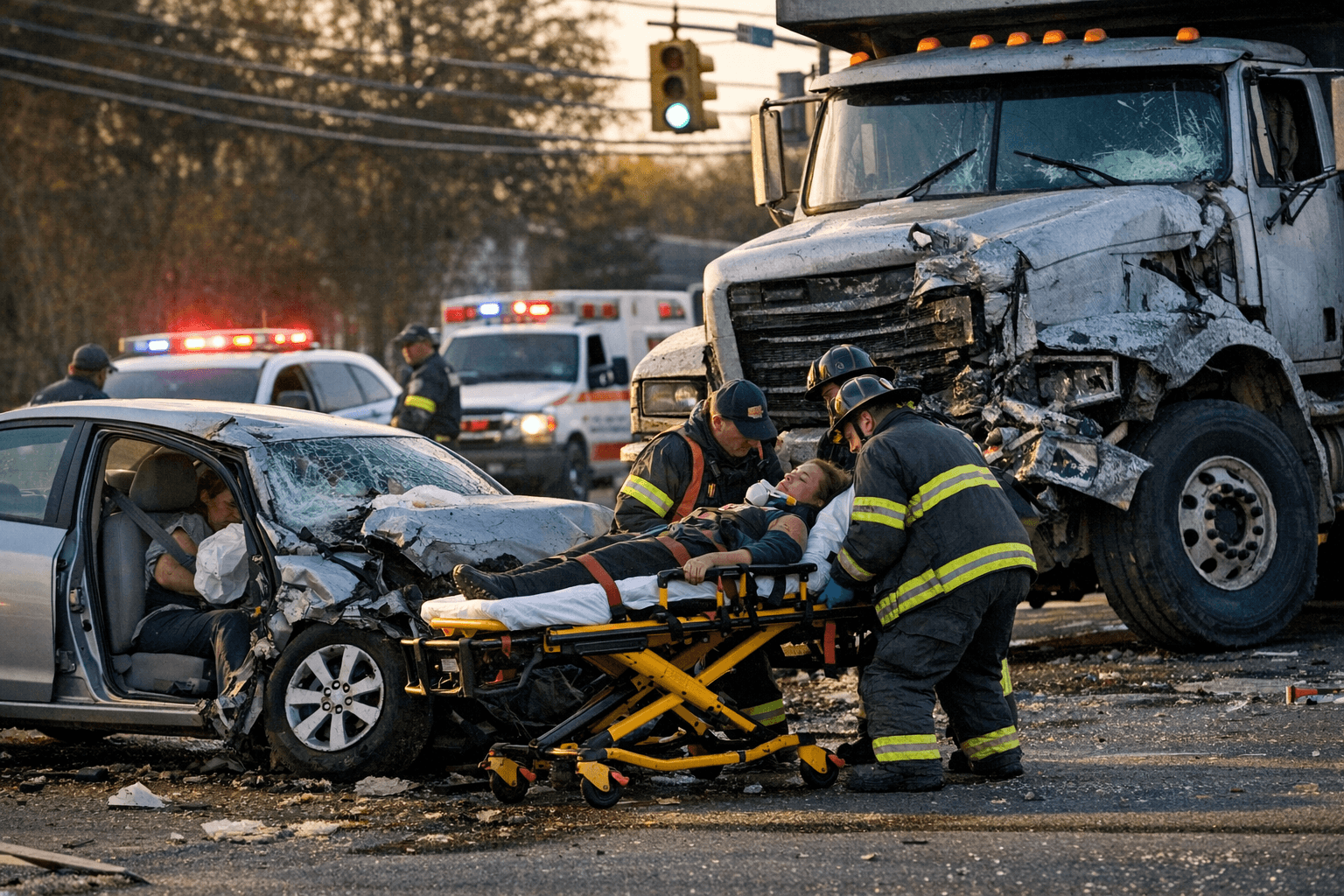 Two women seriously injured in Coram crash with dump truck