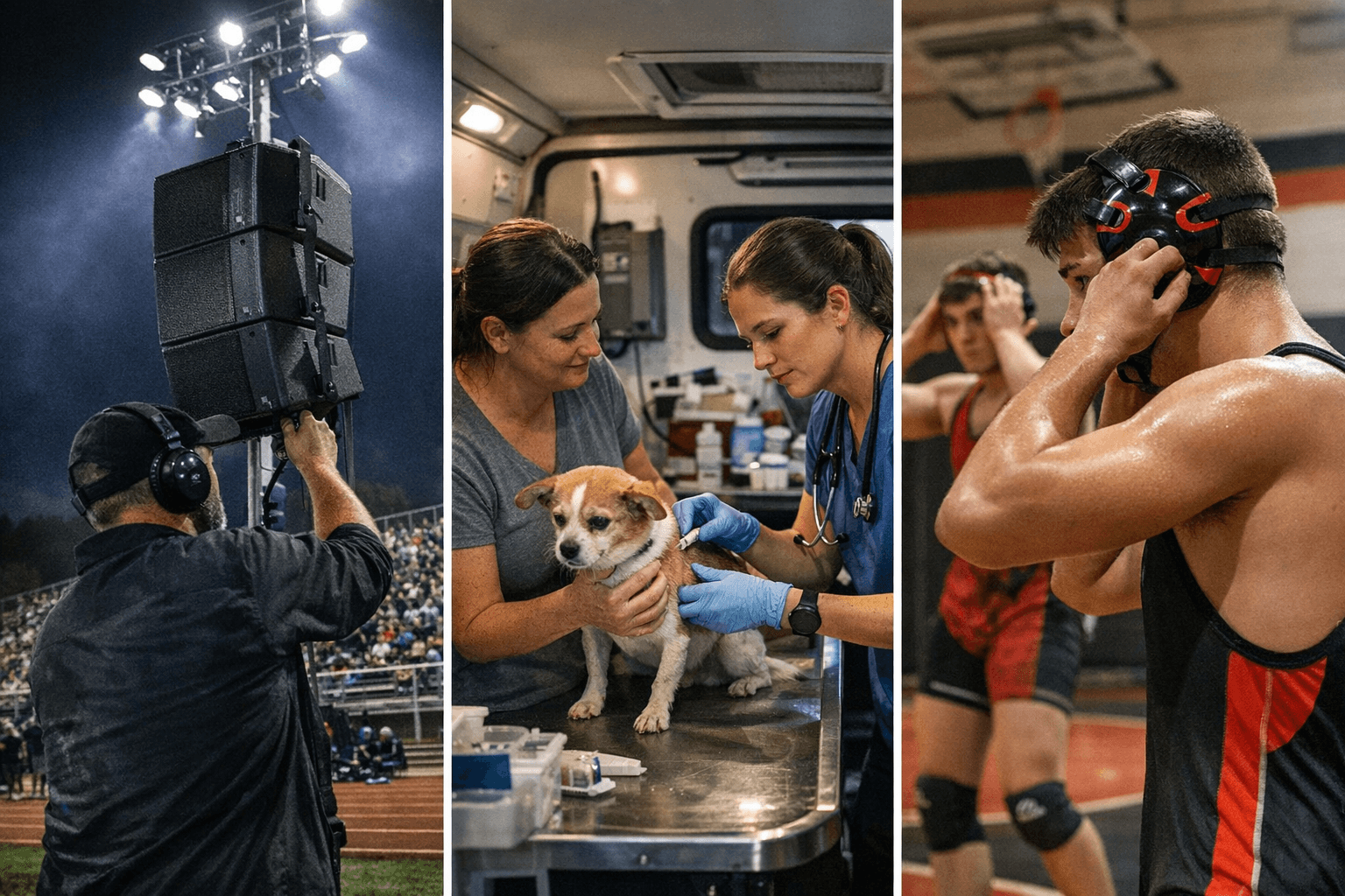 County grants fund stadium sound system, pet clinics, wrestling gear