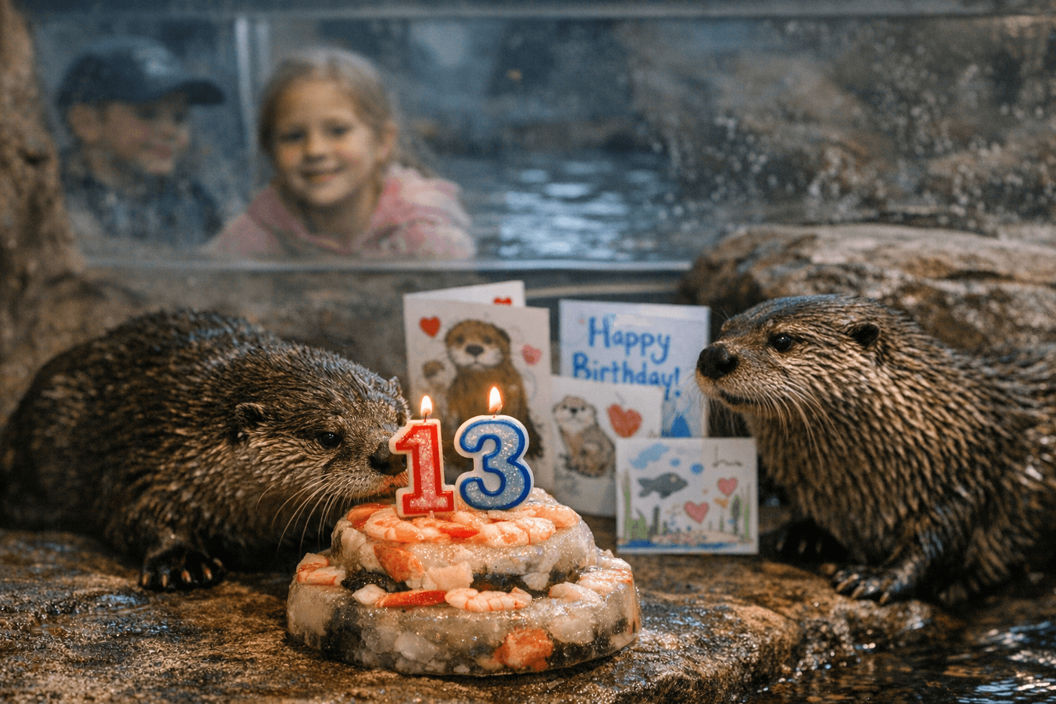 Duluth aquarium celebrates 13th birthdays of beloved otters Agate and Ore