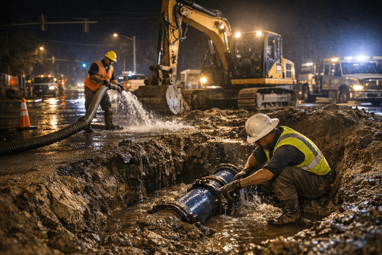 Jasper water main break repaired at College Avenue and Meridian Road