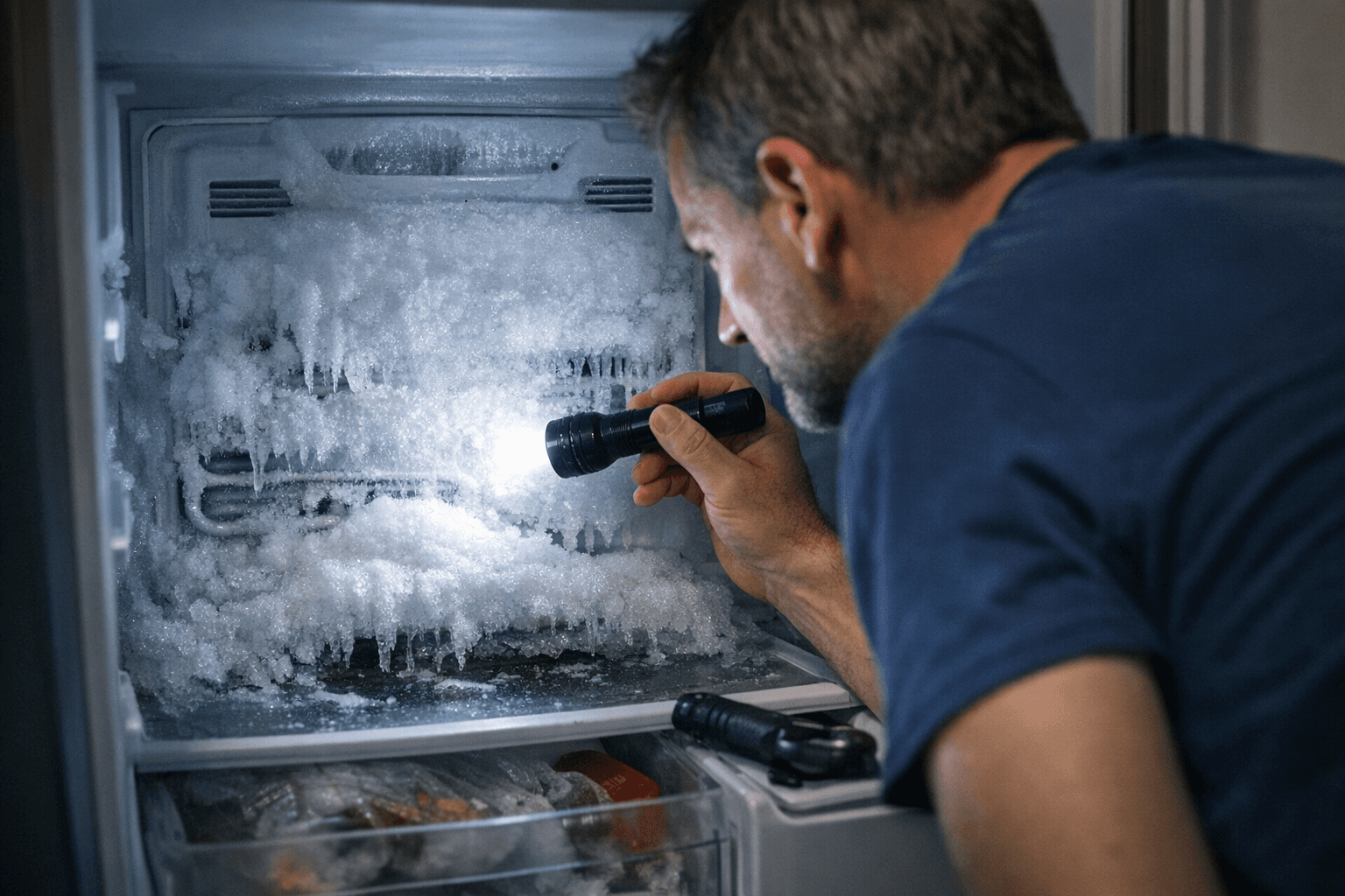 קרח בדופן האחורית של מקרר נו-פרוסט: מתי זו תקלה?