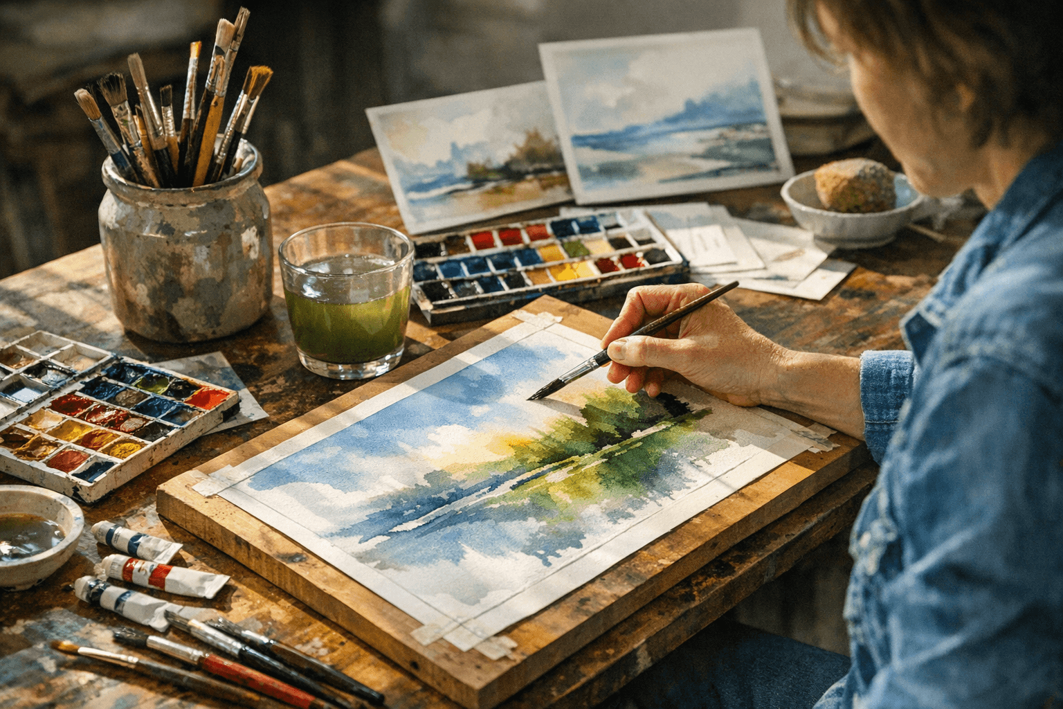 ציור בצבעי מים למתחילים: ציוד בסיסי, נייר וטכניקות חיוניות