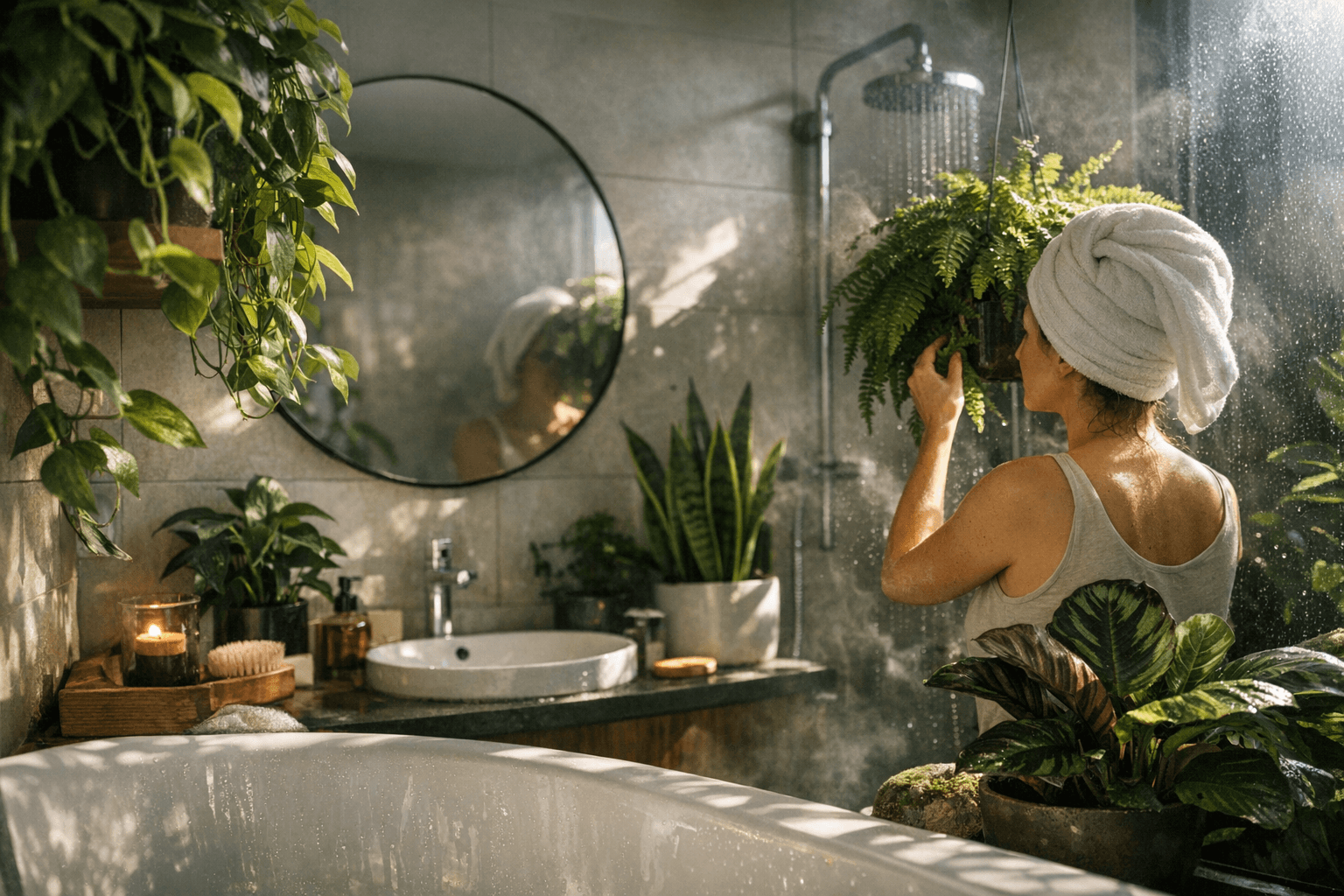 צמחים לחדר אמבטיה: 4 מינים שמתאימים ללחות ואור חלש