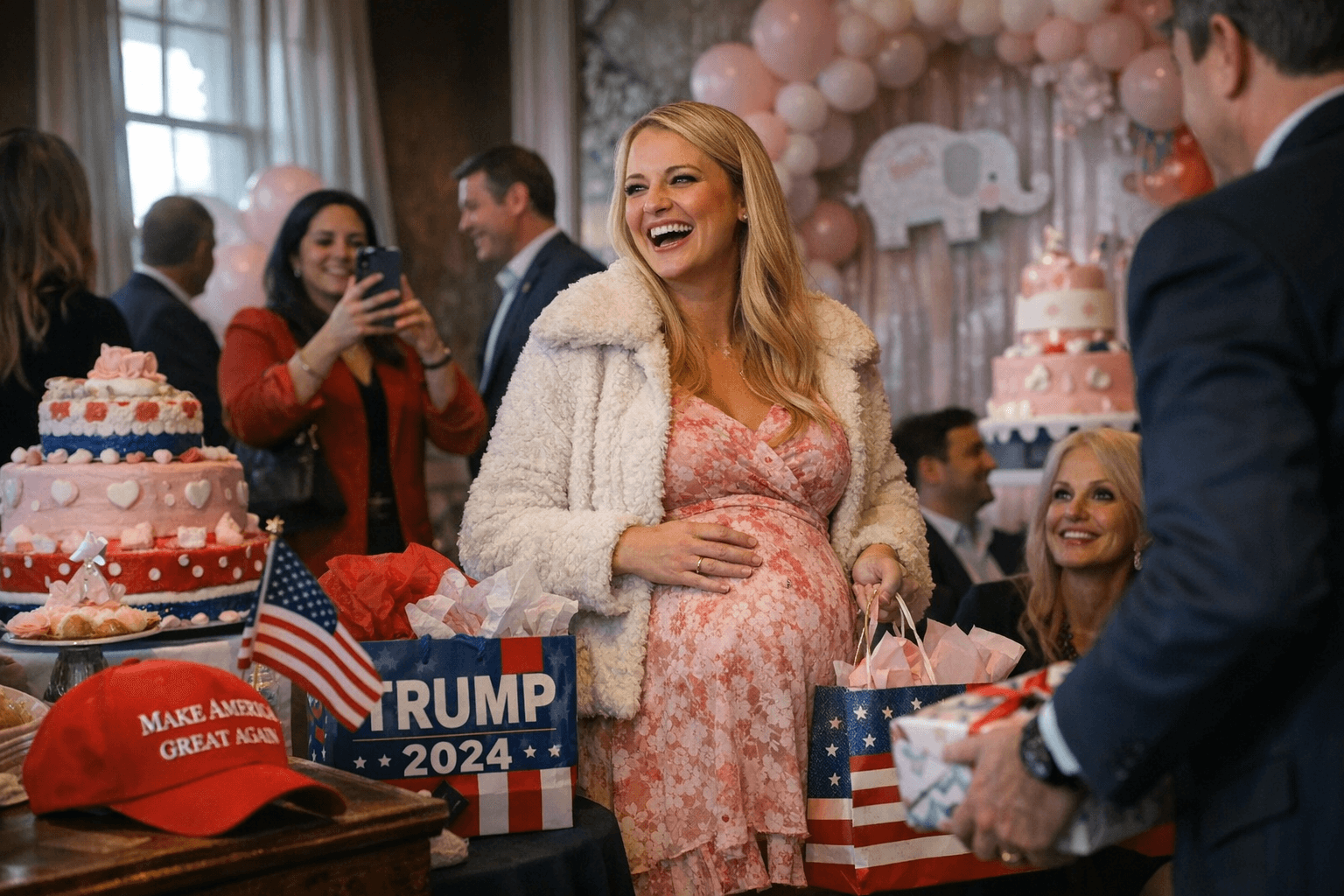 White House staff throw MAGA-themed baby shower for Karoline Leavitt