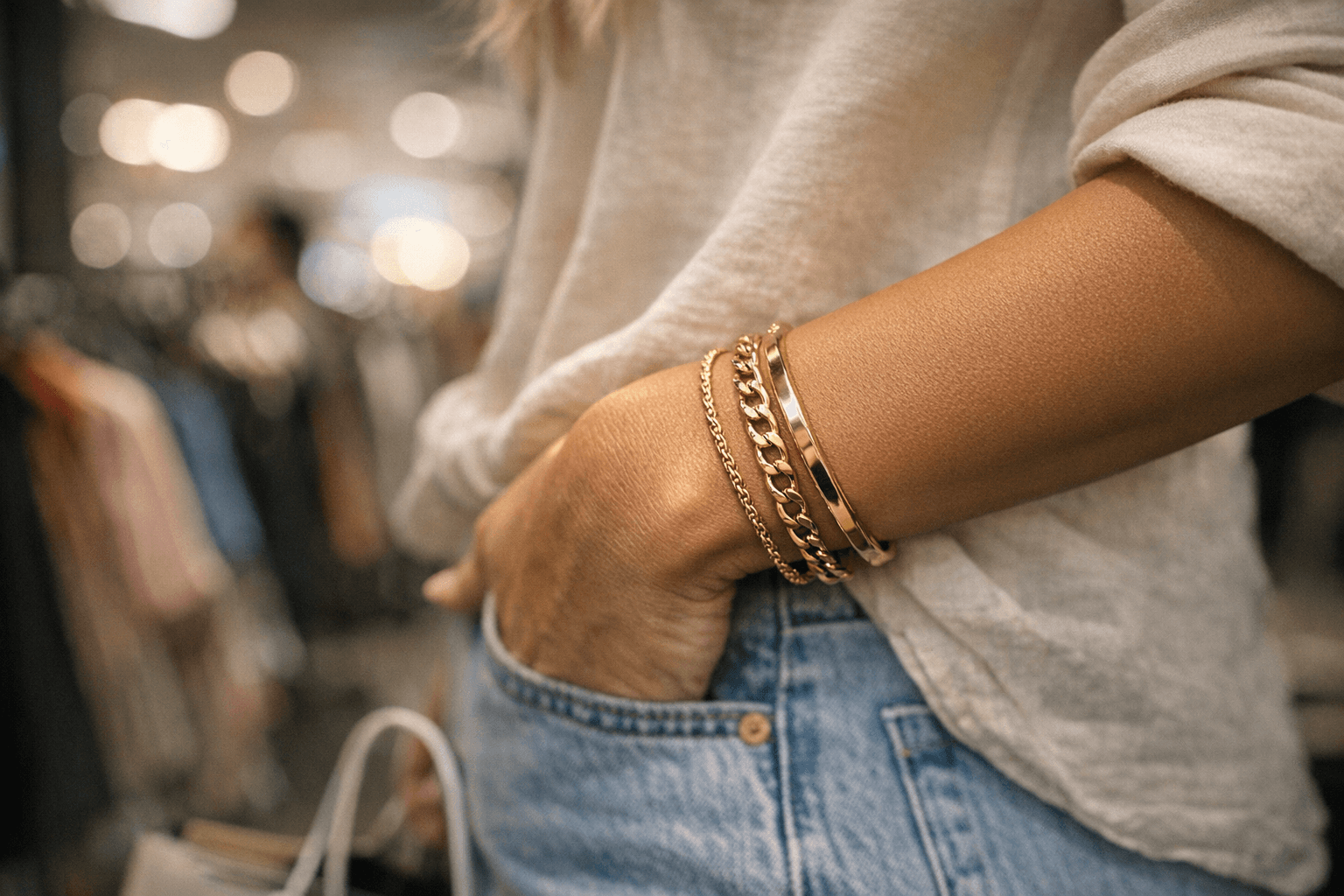 Nordstrom Rack's $30 gold bracelet set makes effortless stacking easy